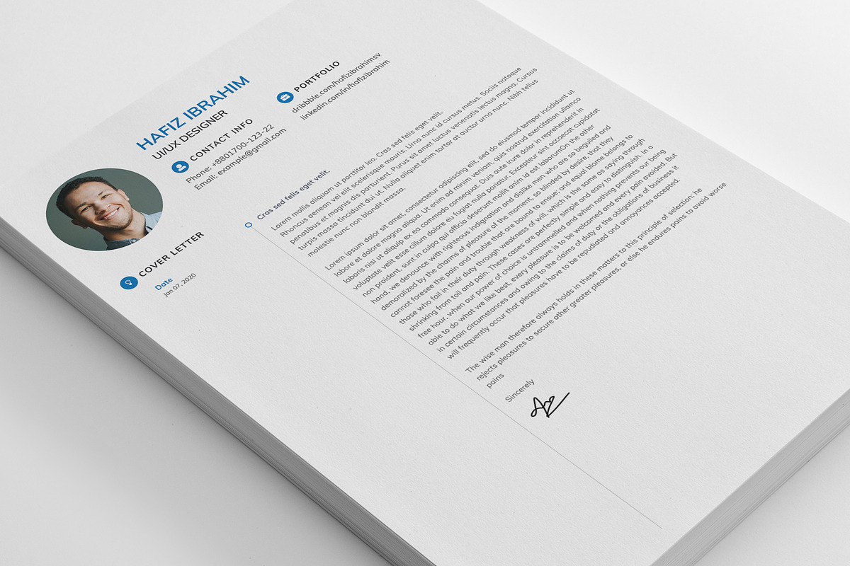 Clean Resume/CV, a Resume Template by Graphicalark (Photo 2 of 3)