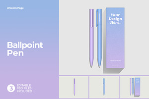 UP Ballpoint Pen Box Mockup