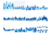 Watercolor Winter Forest, an Illustration by Mashimara (Thumbnail 4 of 6)