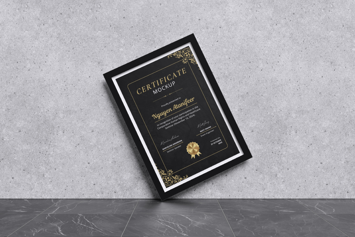 Certificate Mockup, an Advertising Mockup by Pikachudesign (Photo 2 of 5)