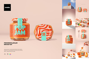 Persimmon Jam Jar Mockup Set, a Cups & Container Mockup by creatsy5