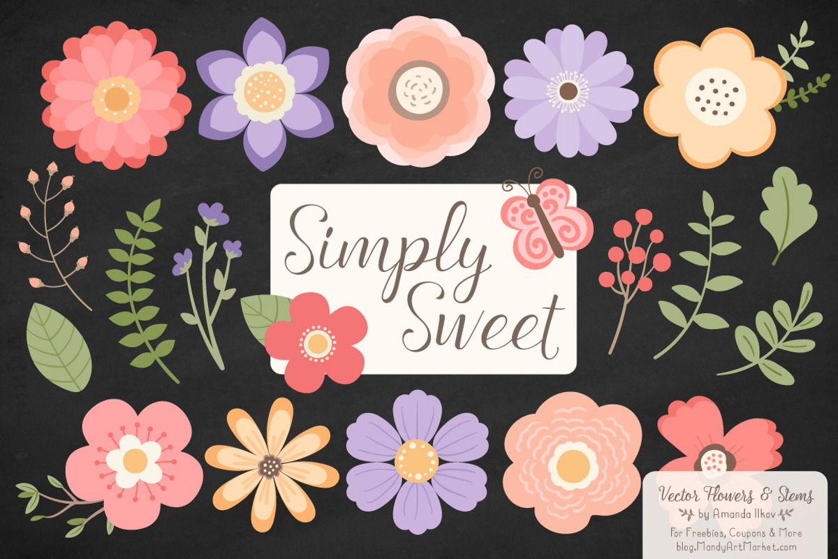 Wildflowers Vector Clipart, an Illustration by Amanda Ilkov (Photo 2 of 4)