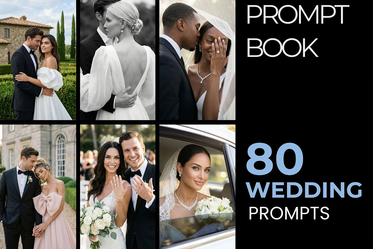 80 AI Wedding Photoshoot Prompts, a Holiday Photo by Selenique Studio (Photo 1 of 6)