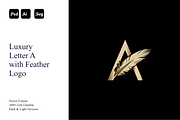 Luxury Letter A with Feather Logo, a Branding & Logo Template by Luxury Logos (Thumbnail 1 of 4)