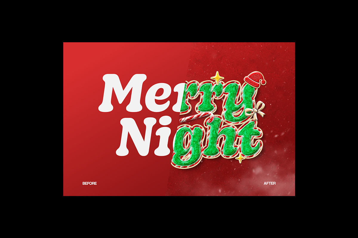 Christmas Candy Text Effect, a Layer Style Add-On by Matsero (Photo 4 of 4)