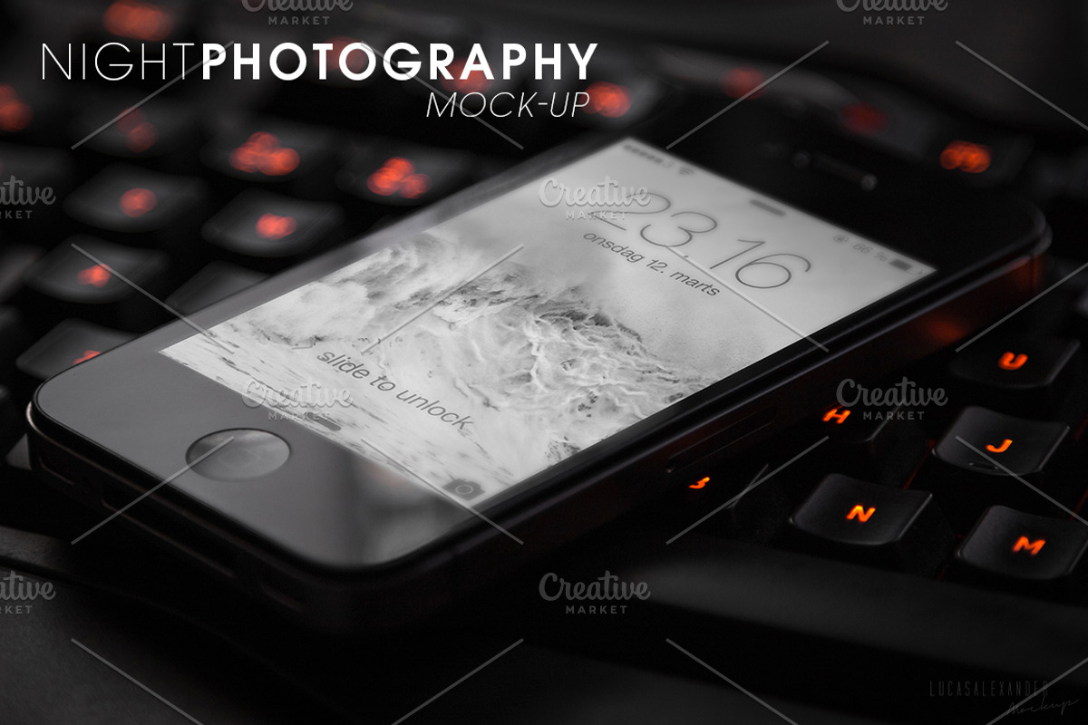 Night Photography Mock-Up, an iPhone Mockup by Lucas Alexander (Photo 3 of 3)