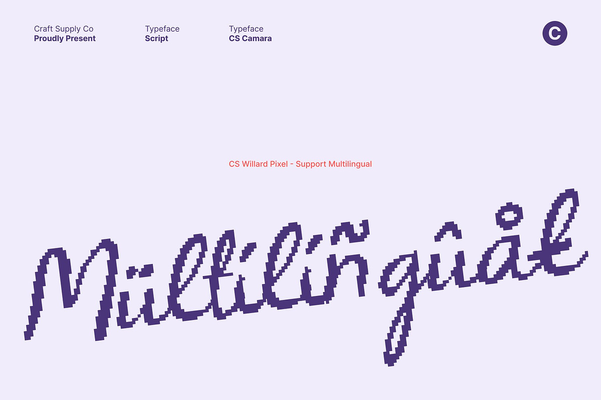 CS Willard Pixel, a Script Font by Craft Supply Co. (Photo 6 of 8)