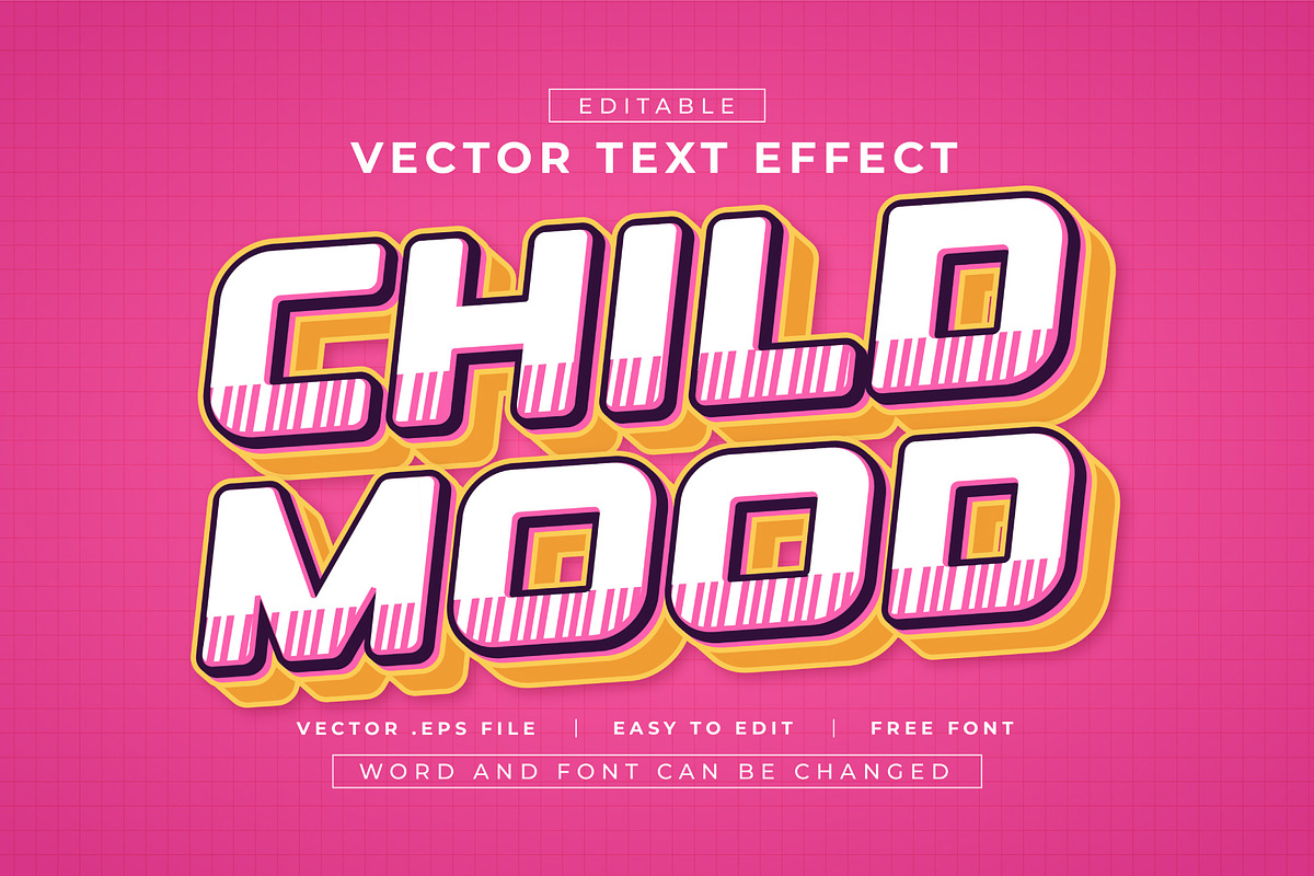 Child Mood Text Effect Style | EPS, a Layer Style Add-On by padilah_a