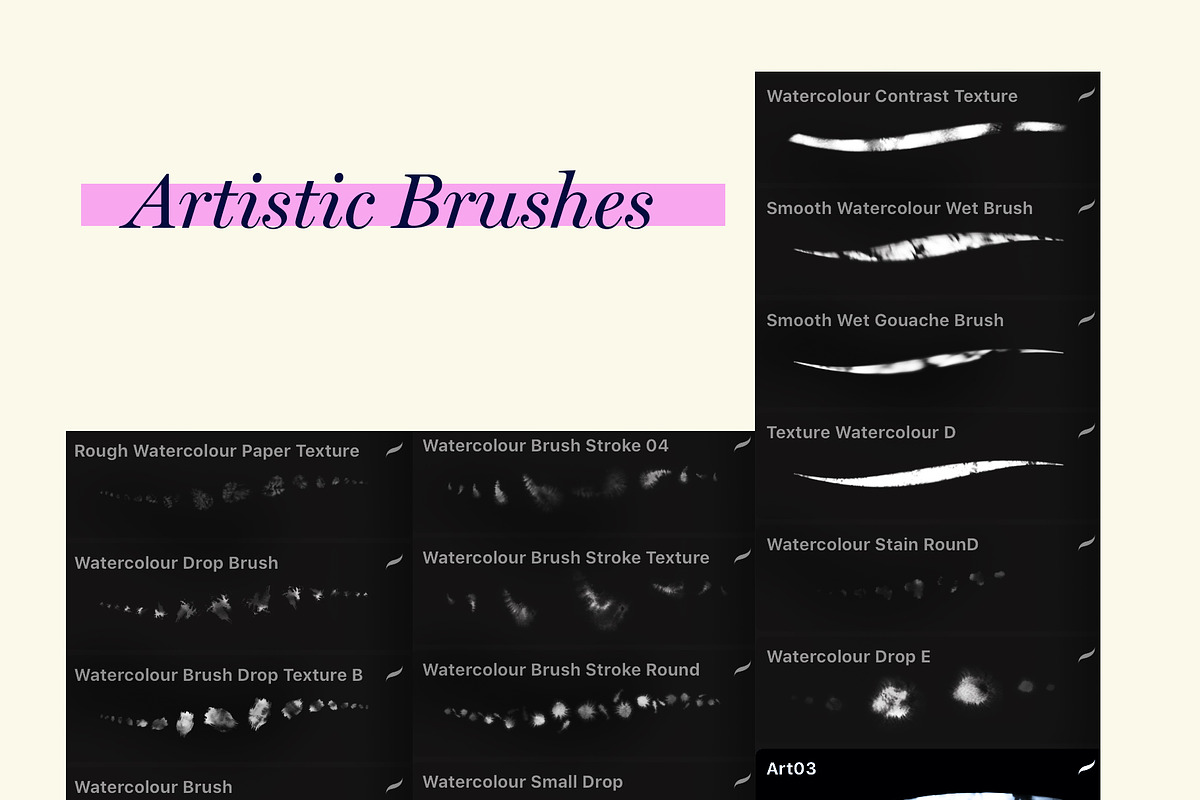 100 + Art Brushes for Procreate, a Brush Add-On by The_Brush_Shop
