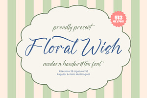 Floral Wish Handwritten Font, a Script Font by stylishtype.co