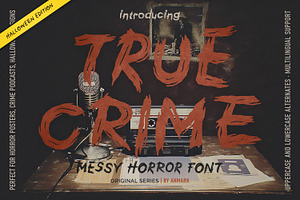 True Crime Rough Messy Horror Font, a Handwritten Font by AnMark