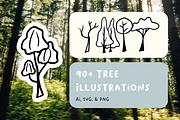 +90 Tree Set Illustration, an Object Illustration by The Journey Atelier (Thumbnail 1 of 5)