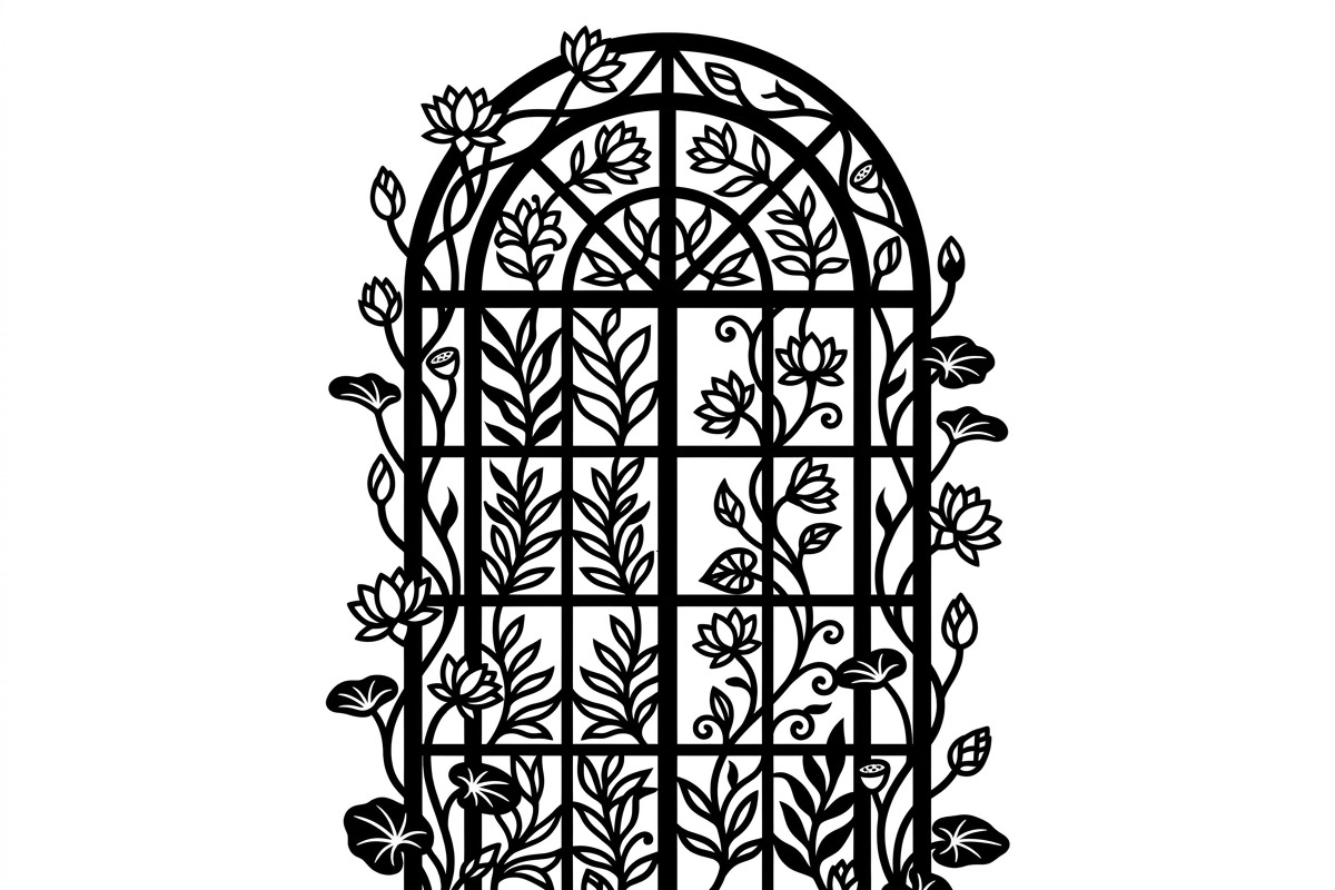 50 Floral French Window Ornament, a Decorative Illustration by Amazin_art (Photo 36 of 44)