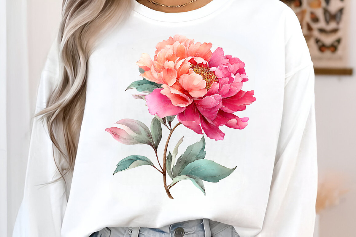 Watercolor Peony Flower Clipart, an Illustration by GatewayDesign (Photo 3 of 5)