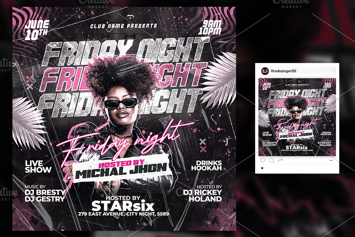 Night Club Flyer Template preview 3