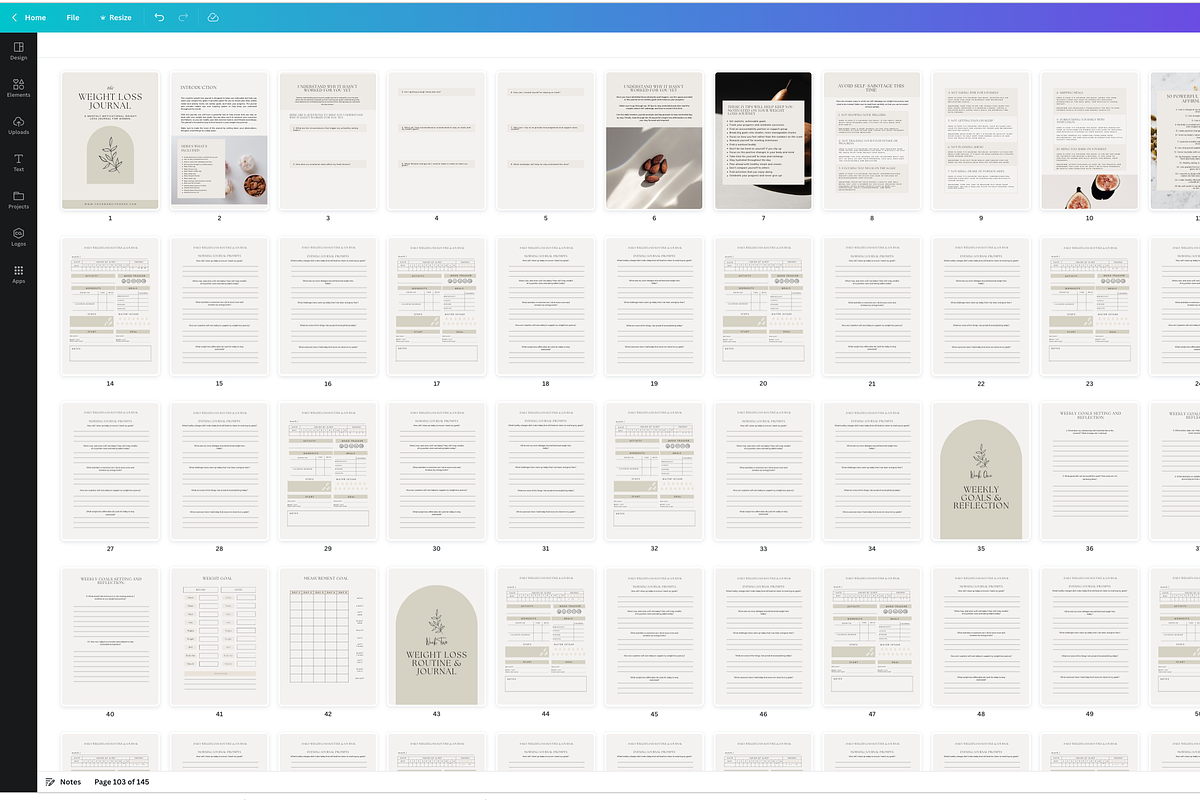 Weight Loss Journal Canva Template, a Presentation Template by HelloKarla (Photo 6 of 6)