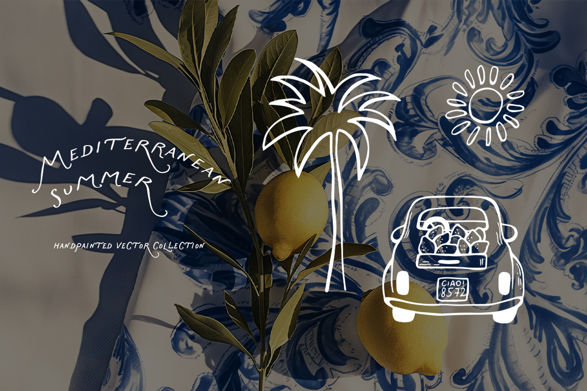 Mediterranean Summer Whimsical Set, an Object Illustration by ViktoriyaD (Photo 2 of 16)
