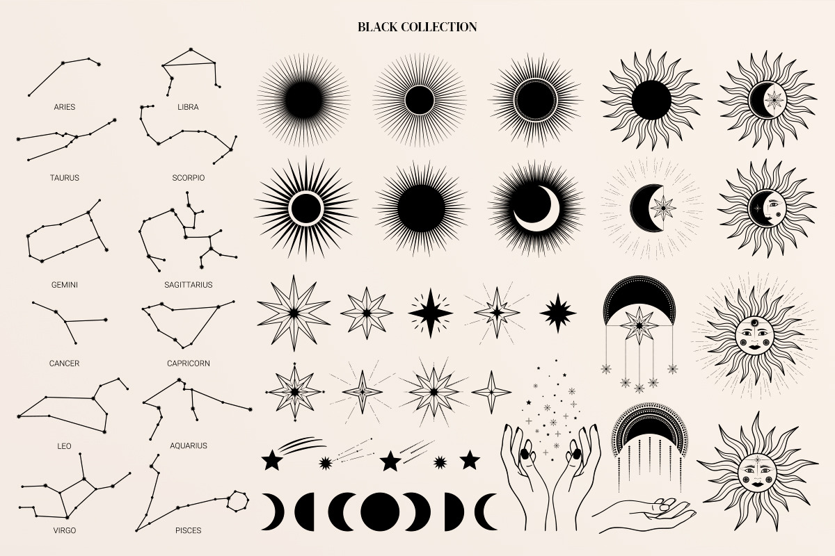 Magic Sun, Moon, Star, Constellation, an Illustration by Diana Kovach (Photo 2 of 8)