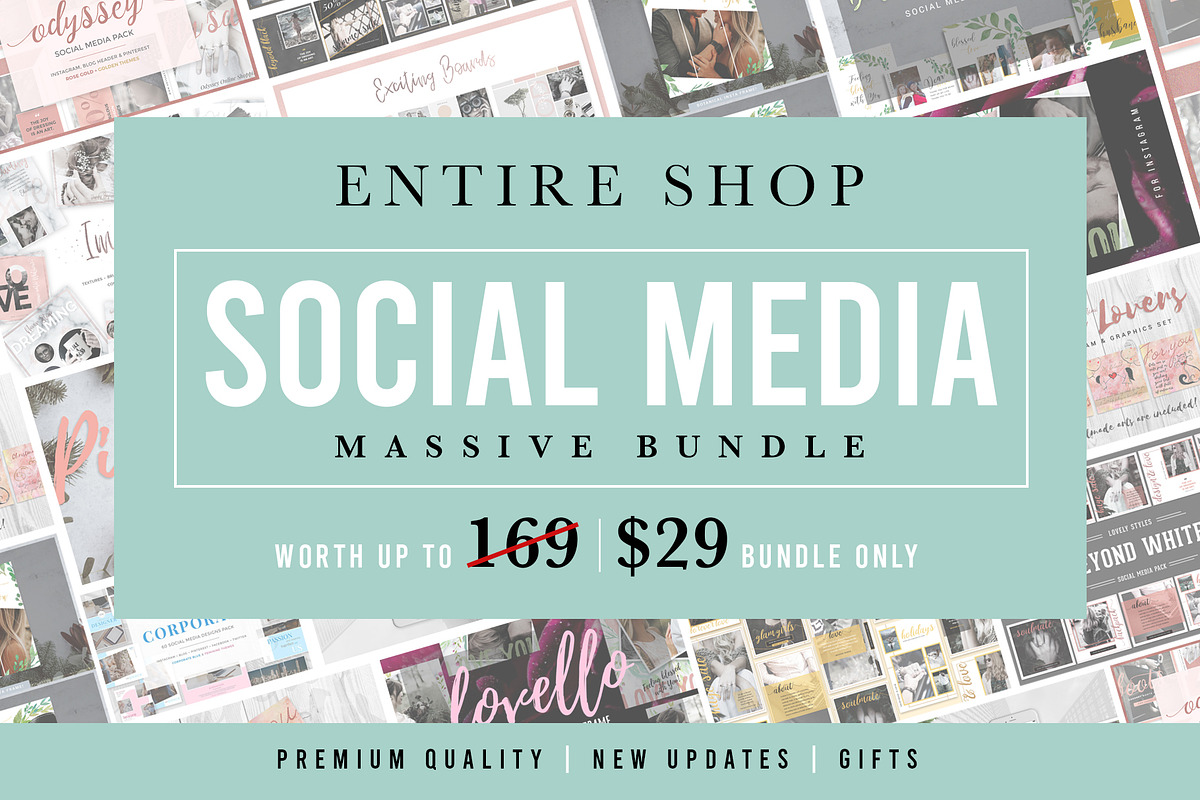 ENTIRE SHOP Social Media Bundle, a Social Media Template by Typography Prime (Photo 1 of 10)