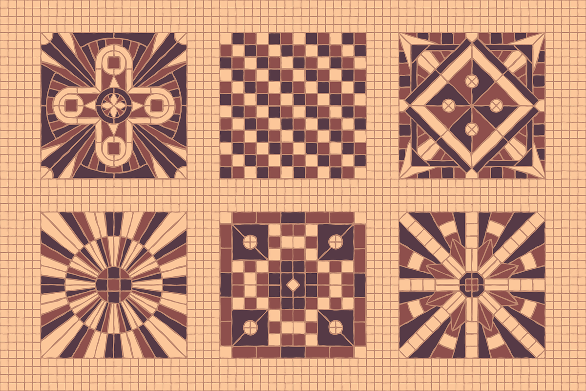 30x3 VINTAGE MOSAIC PATTERNS (BROWN), a Pattern Graphic by 2DFUNS (Photo 6 of 7)