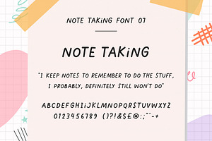 Note Taking Font Bundle 8 Fonts