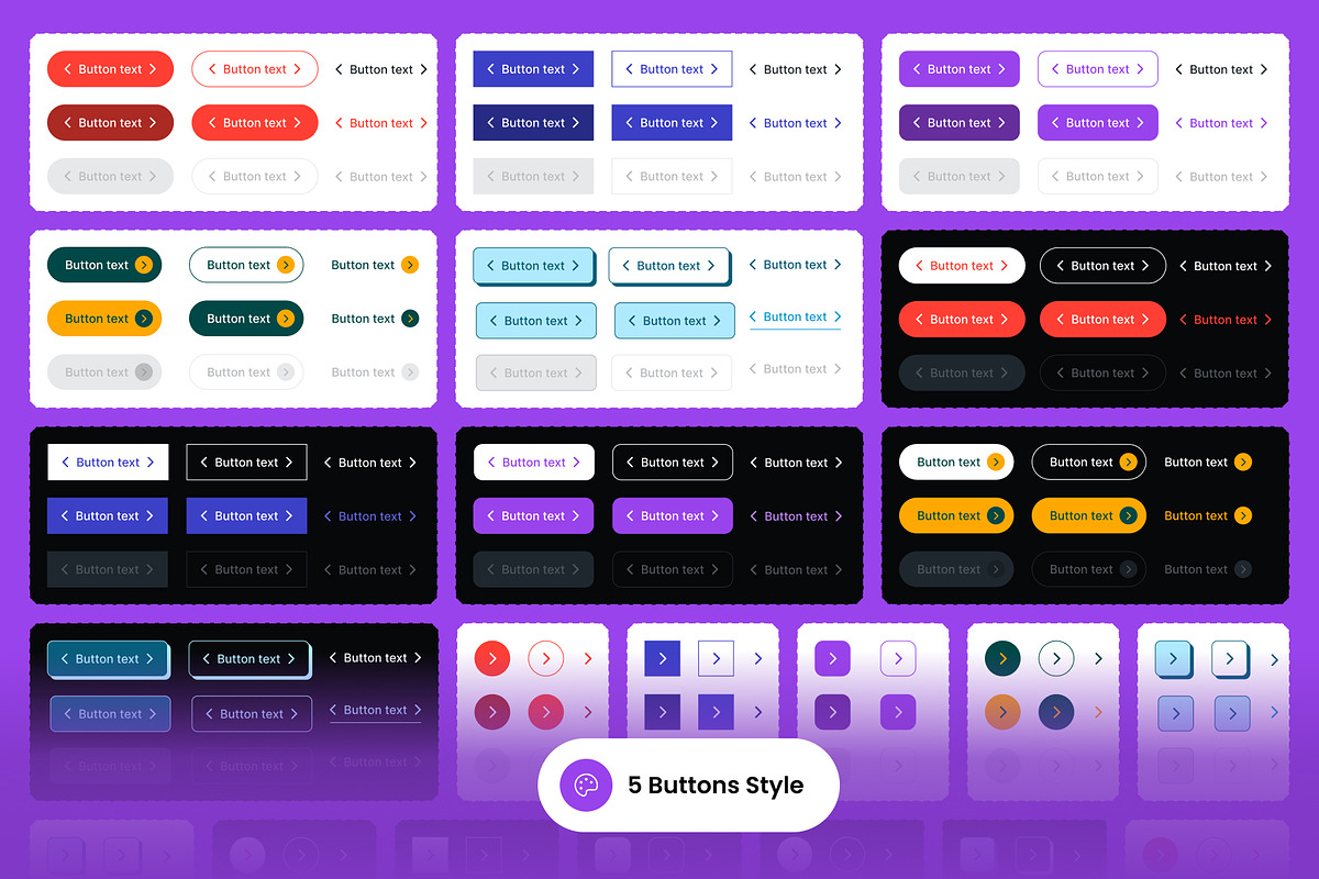 Figma Component - UI Buttons Kit, an UI Kit Template by SLAB! Design