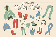 Things in Winter Wear - 15 Vectors, an Illustration by Little Pixel Shop (Thumbnail 2 of 4)