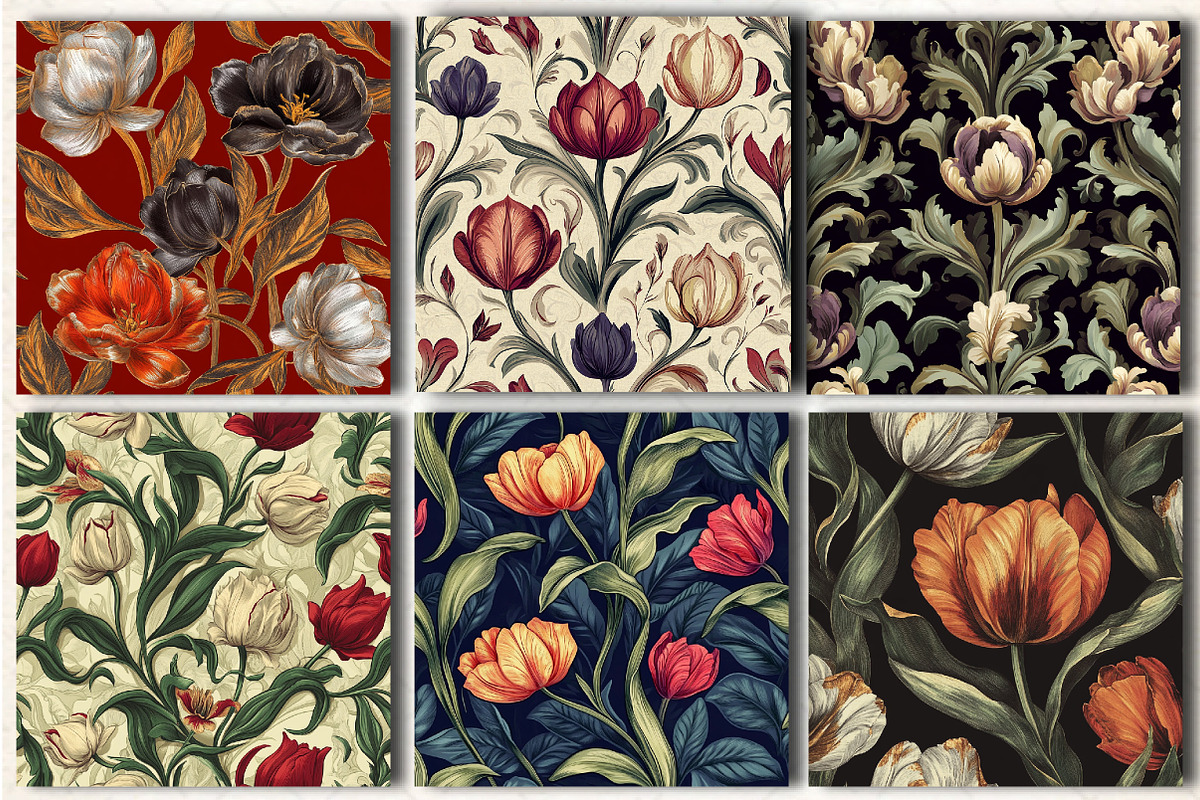 Tulipán, luxury Pattern Designs, a Pattern Graphic by DreamCafeArt (Photo 3 of 5)