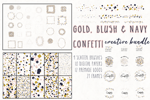 Gold, Blush & Navy Confetti Bundle