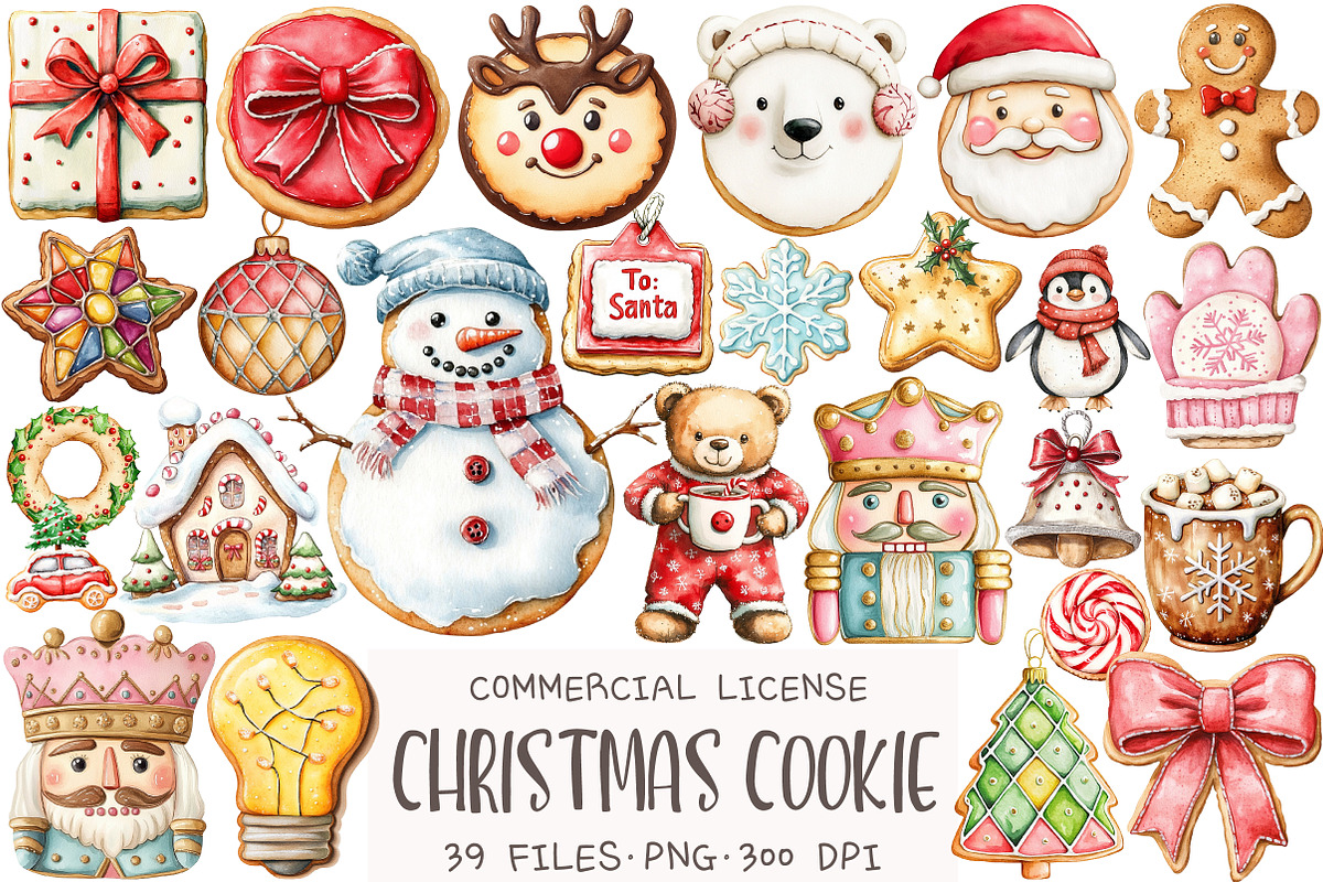 Christmas Cookie Clipart, an Illustration by OK Design (Photo 1 of 5)