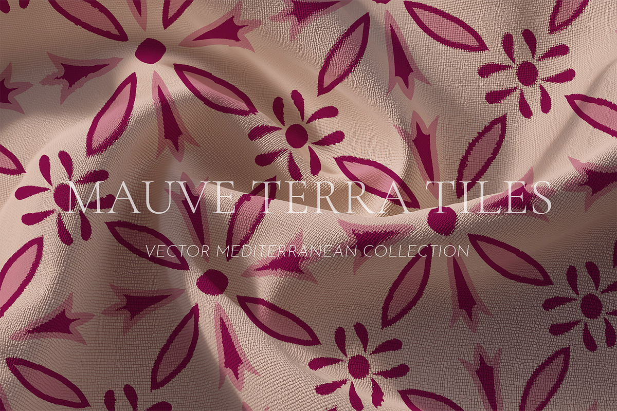 Mauve Tiles Vector Collection, a Decorative Illustration by Liliia Polos Illustration (Photo 6 of 8)