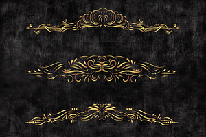 Gold Text Divider Border Clip Art