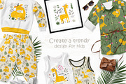 Giraffes Clipart & Pattern, a Background Graphic by Nafanya (Thumbnail 2 of 9)