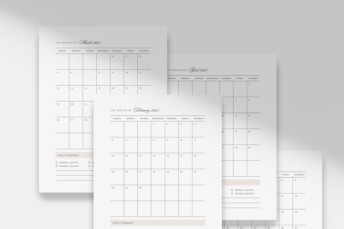2023 Calendar Printable for Canva, a Stationery Template by roselindoco (Photo 1 of 3)