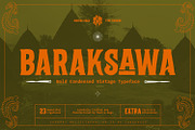 Baraksawa - Bold Condensed Vintage, a Font by Mantra Naga (Thumbnail 1 of 10)