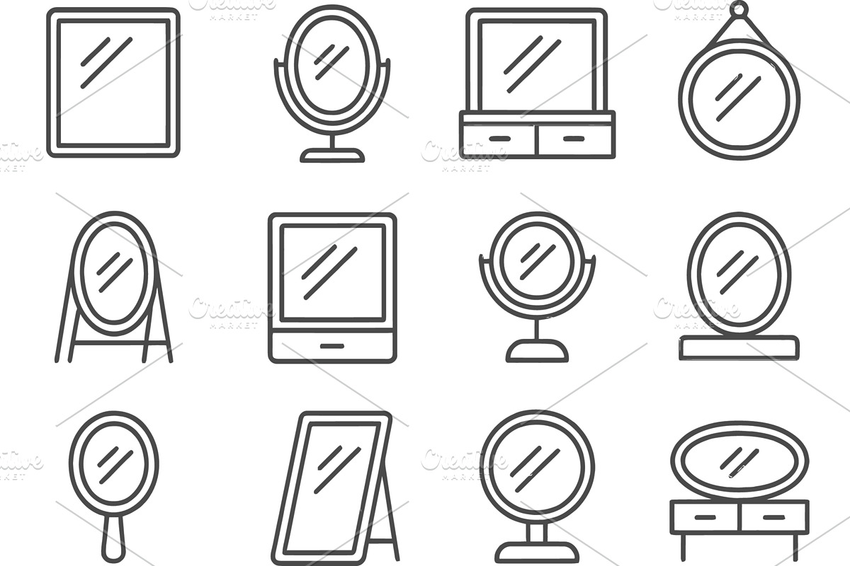 Variety of mirror designs featuring, an Object Illustration by ZinetroN