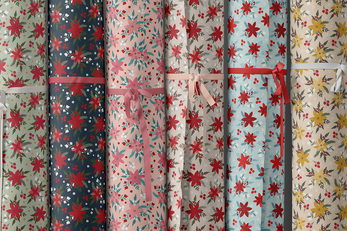 Winter Floral seamless pattern, a Pattern Graphic by Cozy pattern shop (Photo 2 of 7)