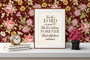 Set Seamless Flowers Roses Chamomile, a Pattern Graphic by Vintage (Thumbnail 10 of 14)
