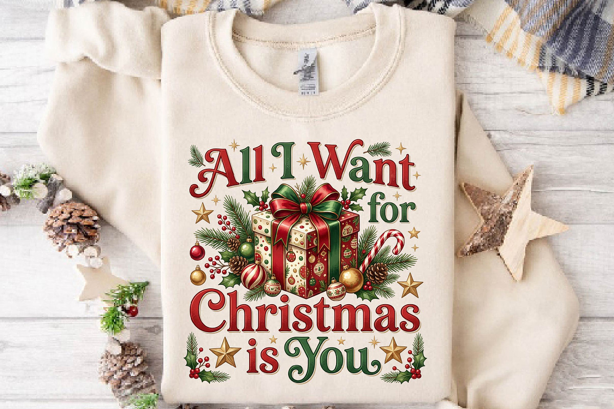 All I Want for Christmas PNG, a Seasonal Illustration by DreamPrint404 (Photo 4 of 6)