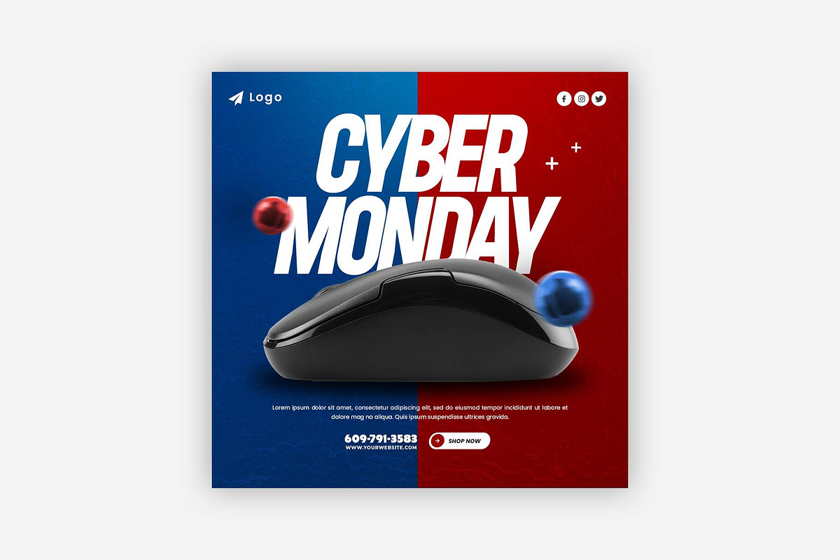 Cyber Sale Social Media Post, a Social Media Template by Saman Osama