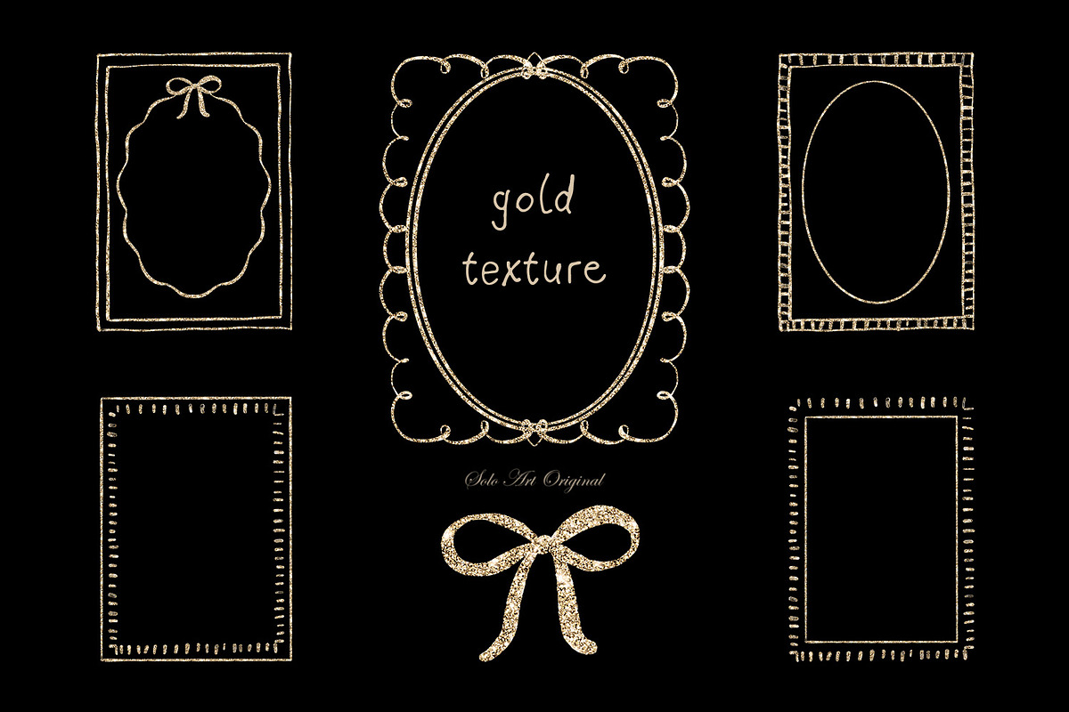 Whimsical Gold Frames Hand drawn, a Graphic by Solo Art Original (Photo 5 of 14)