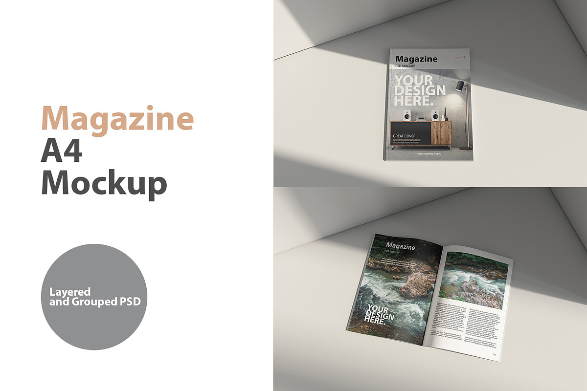 A4 Magazine PSD Mockup, a Books & Magazine Mockup by GreatFruit (Photo 1 of 7)