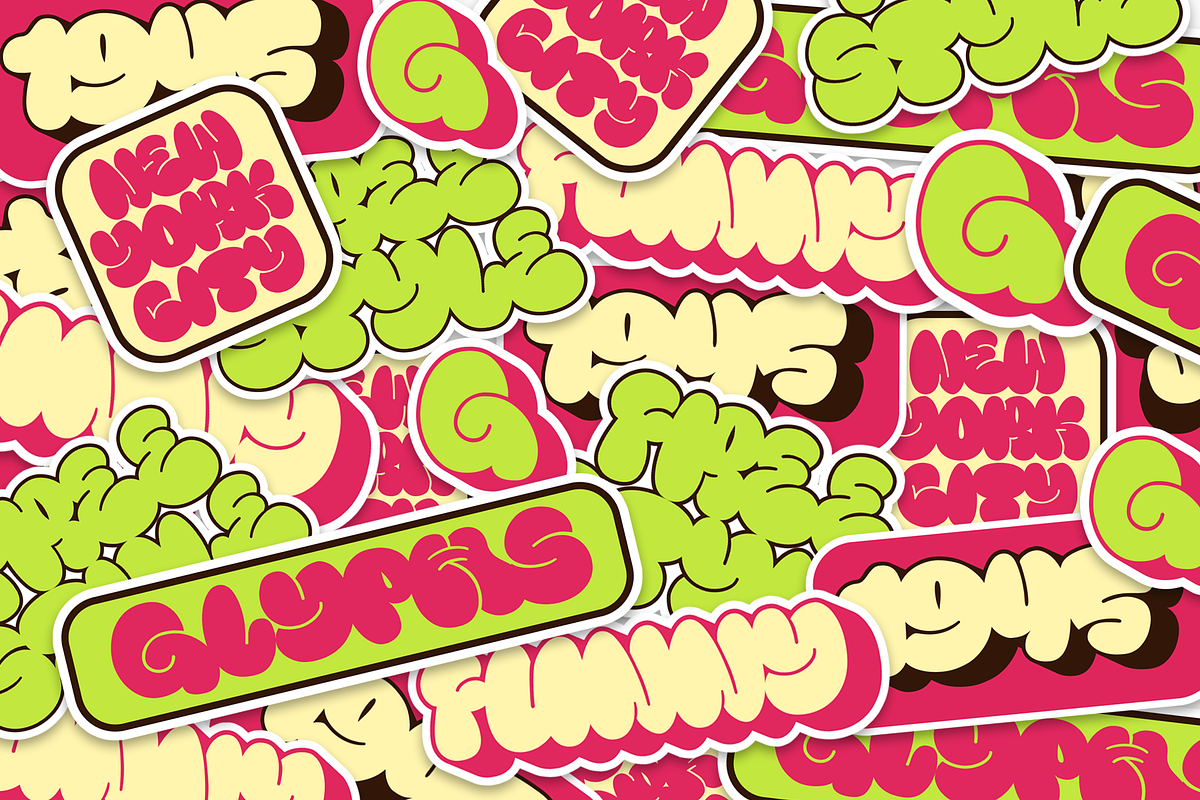 Fanky Bubble Graffiti Typeface, a Font by Fitrah Type (Photo 10 of 12)