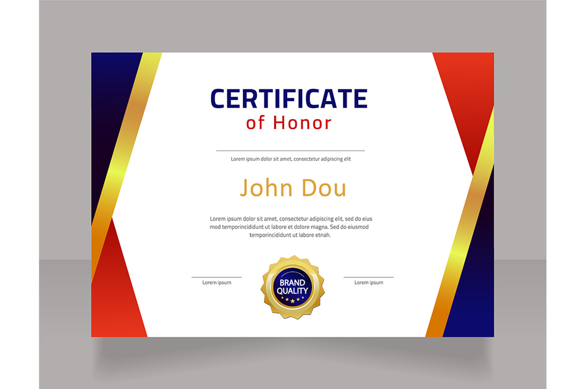 Honour certificate design template, a Templates & Theme by IMG Visuals
