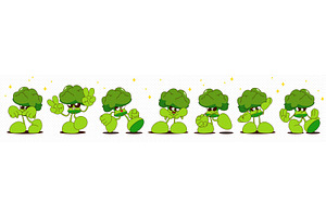 Cartoon vegetable character green, a Food Illustration by art PVP - market