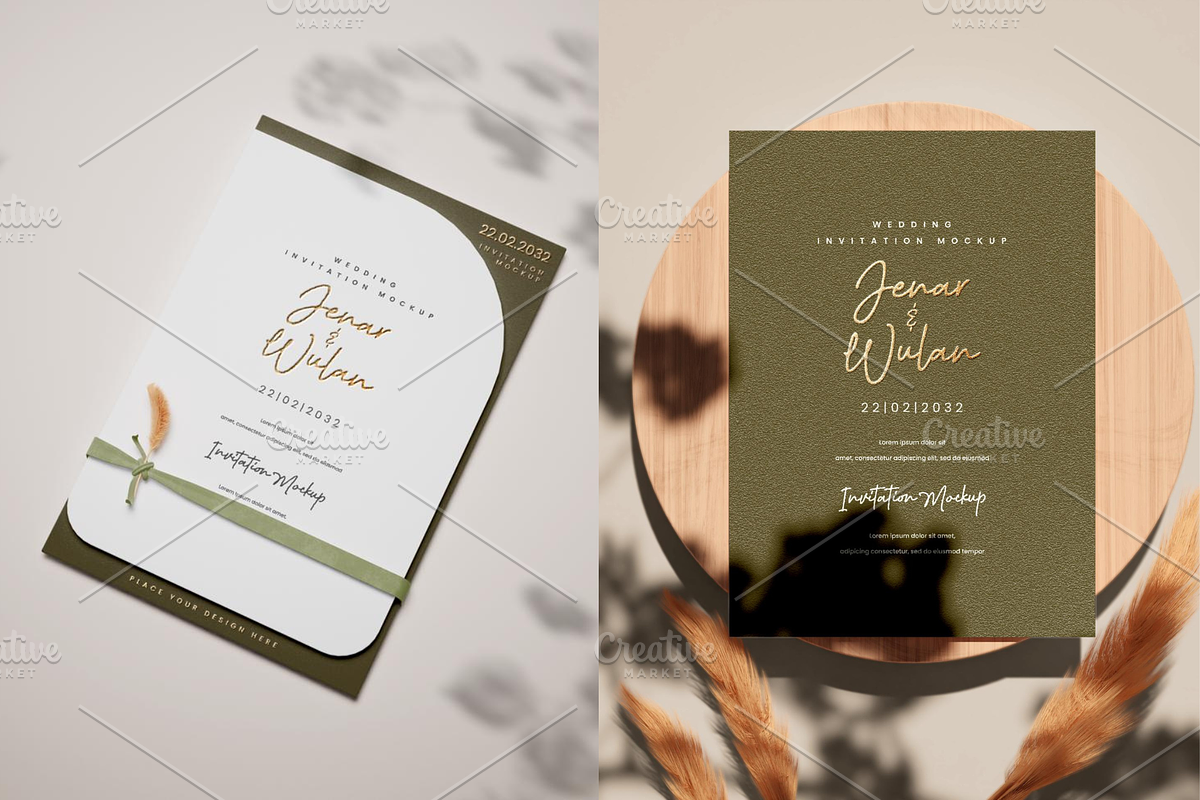 Wedding Invitation Card Mockup, a Merchandise Mockup by ThePhoton (Photo 2 of 4)
