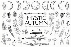 Mystic Autumn doodles and lettering