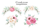 Watercolor Floral Clipart, a Decorative Illustration by Eves_Aquadreams (Thumbnail 4 of 18)