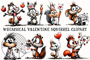 Whimsical Valentine Squirrel Clipart, an Illustration by OK Design (Thumbnail 2 of 6)