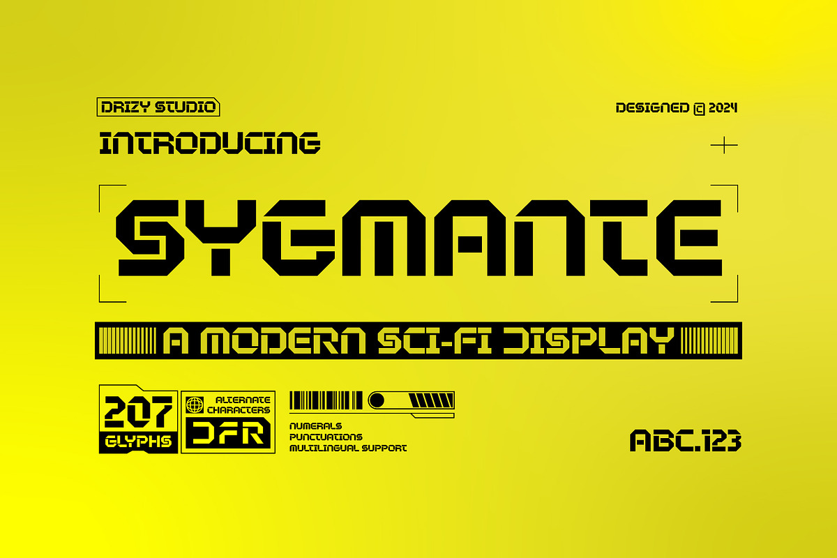 Sygmante – Modern Sci-Fi Display, a Sans Serif Font by Drizy (Photo 1 of 10)